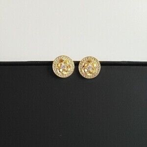 ☀️Gold Flower Paved Stud Earrings